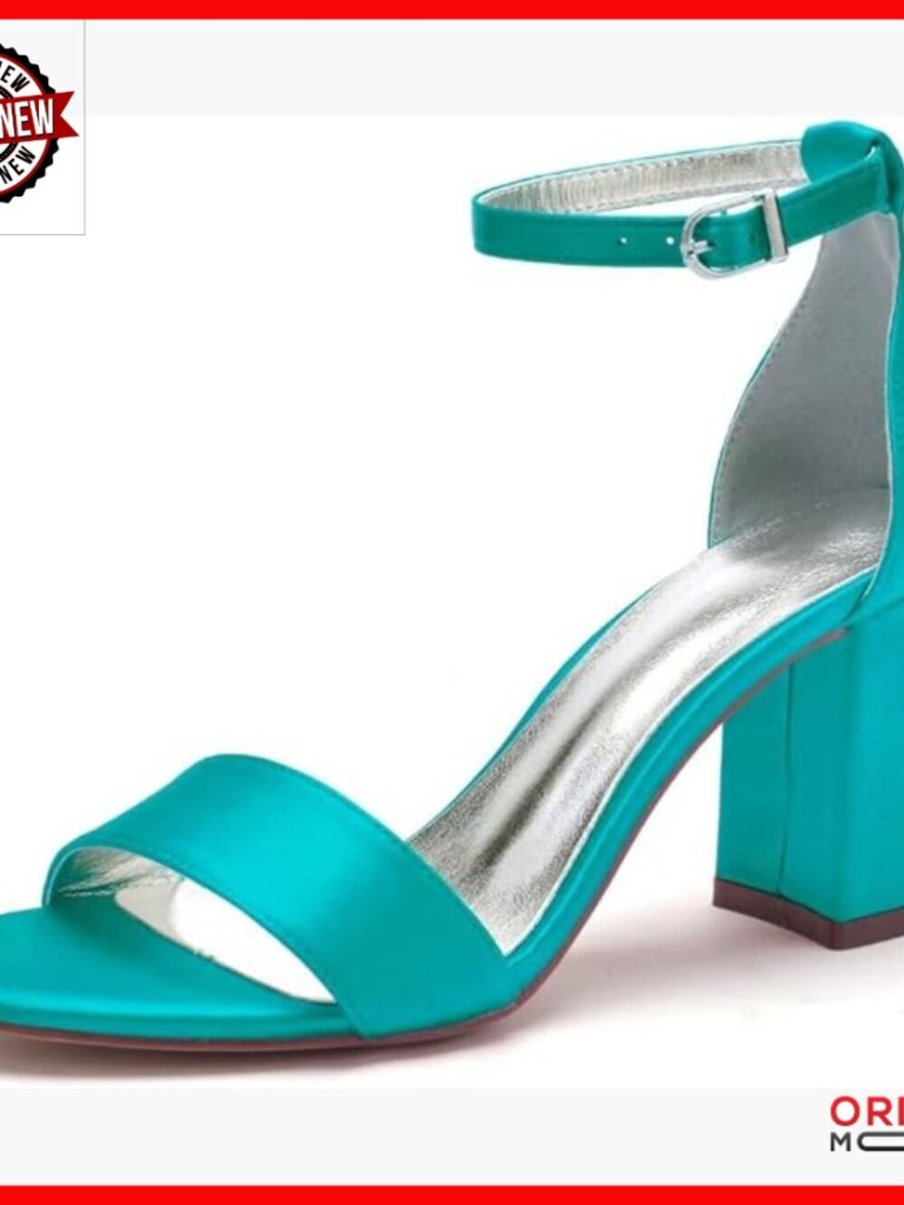 Satin Open Toe Block Heel Sandals for Wedding Prom Evening Party